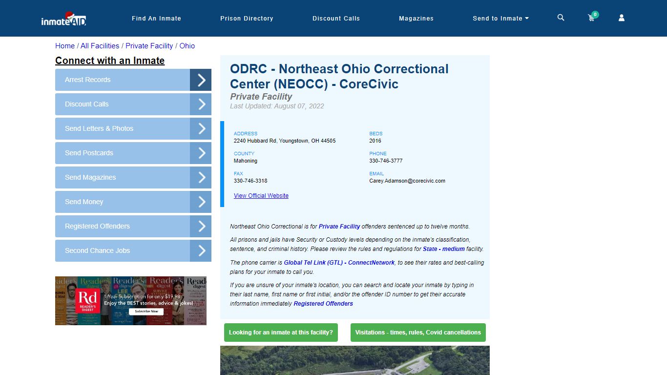 ODRC - Northeast Ohio Correctional Center (NEOCC) - CoreCivic