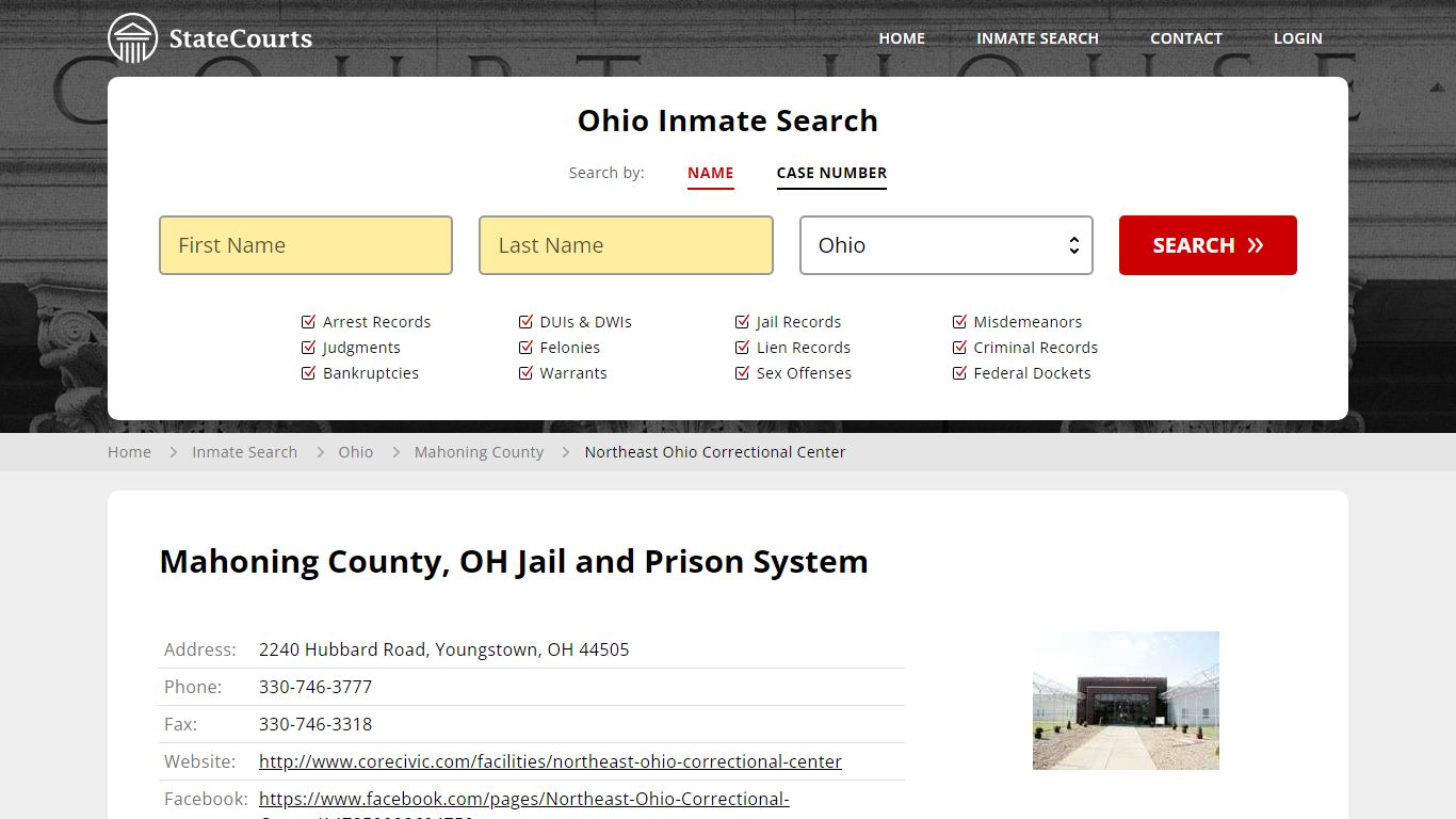 Mahoning County, OH Jail and Prison System - State Courts